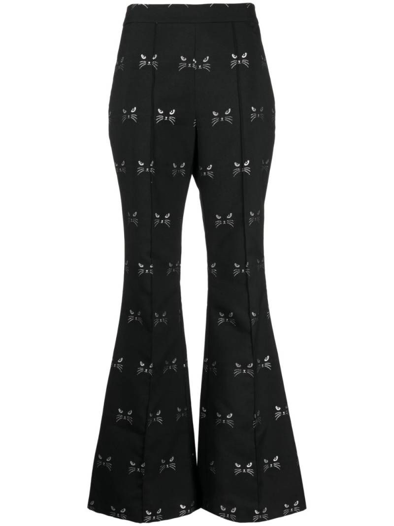 Macgraw Circa 72 patterned jacquard flared trousers - Black von Macgraw