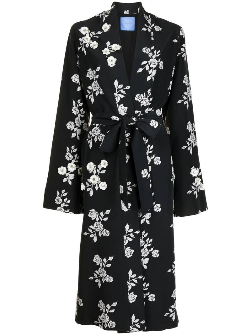 Macgraw St Peters floral-print silk robe - Black von Macgraw