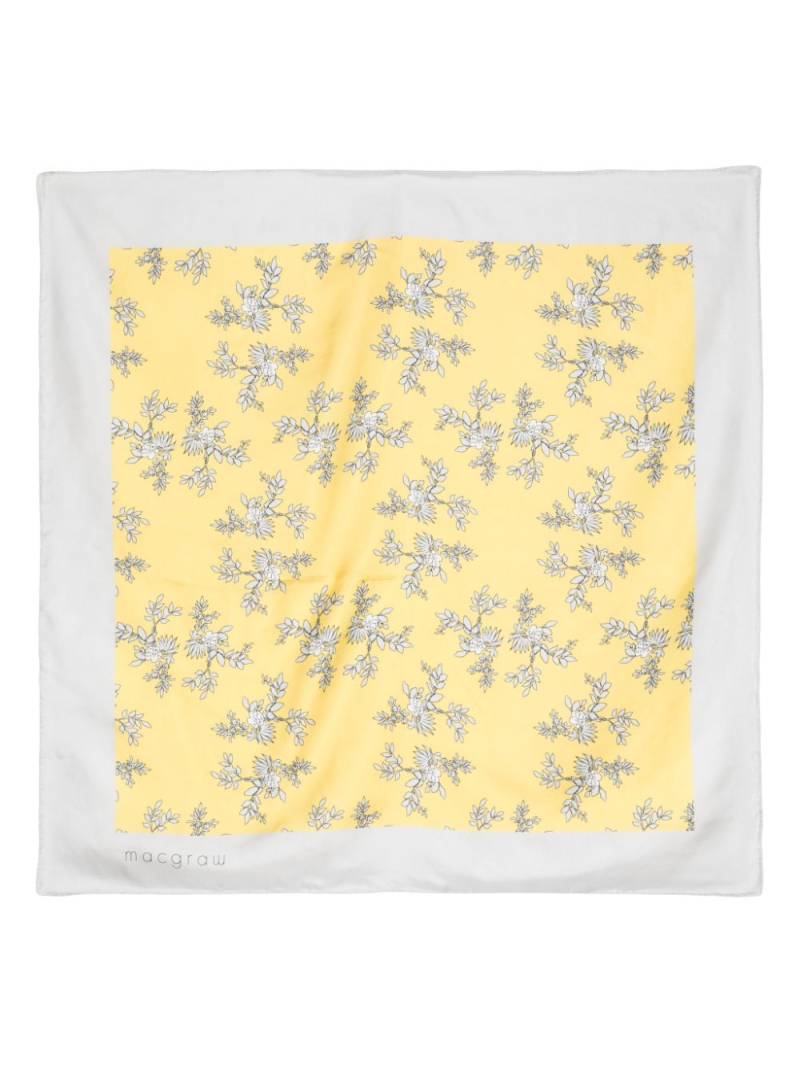 Macgraw floral-print silk scarf - Yellow von Macgraw