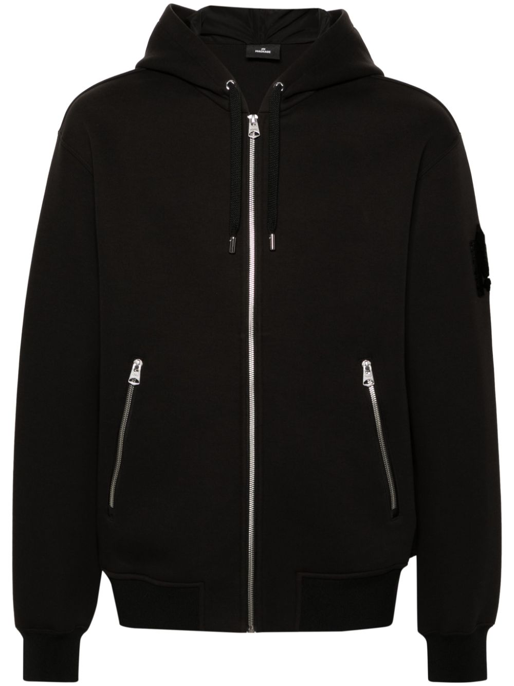 Mackage logo-flocked zip-up hoodie - Black von Mackage