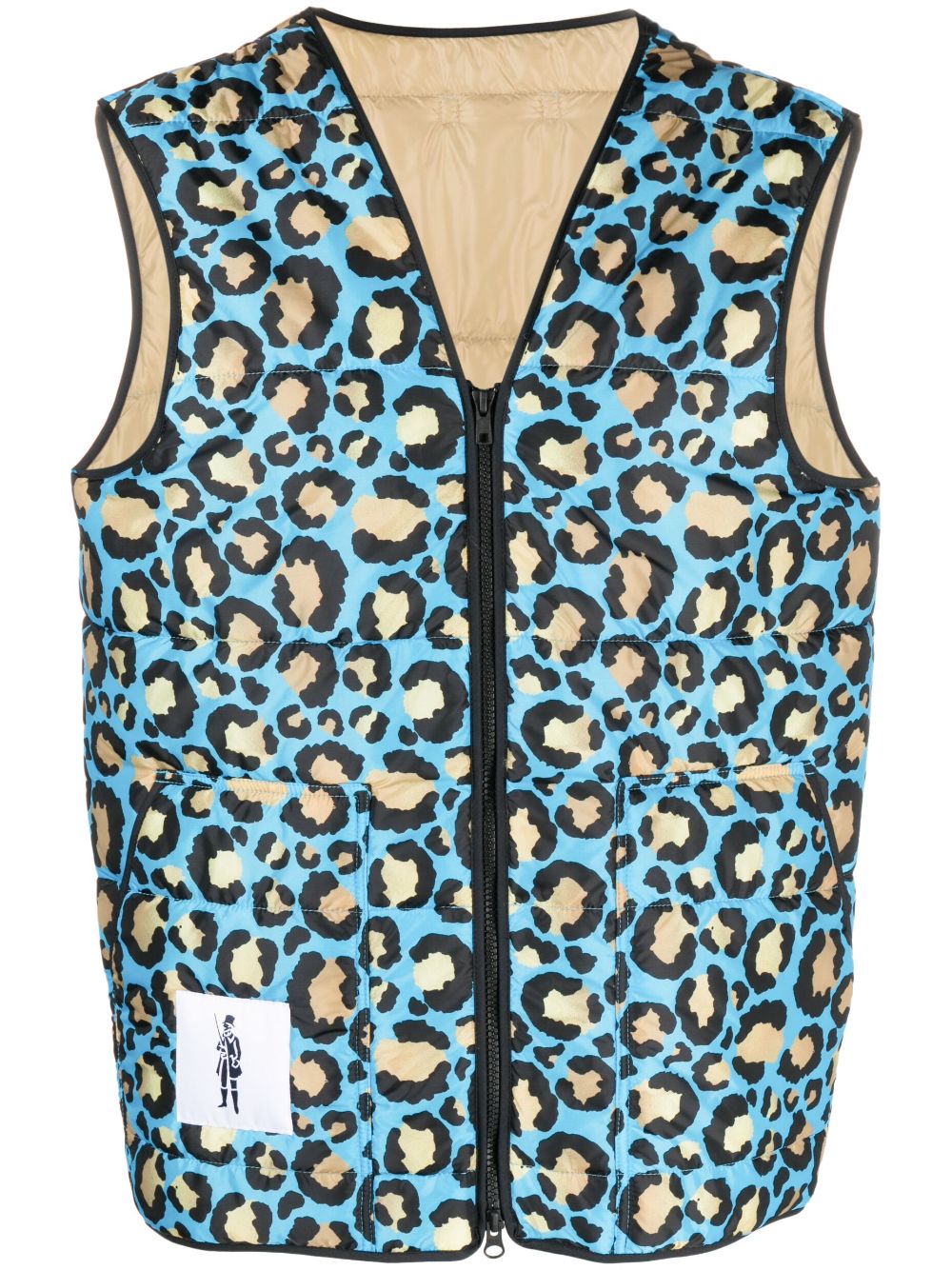 Mackintosh Four Season leopard-print gilet - Blue von Mackintosh