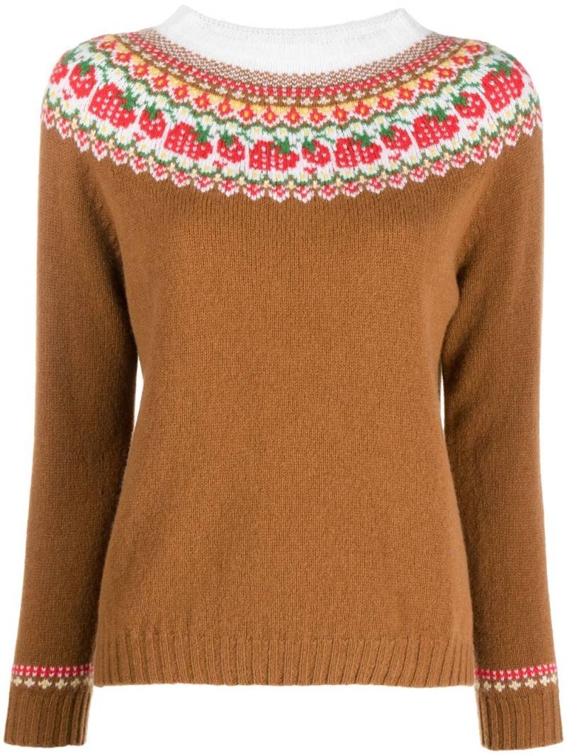 Mackintosh KELSI Fair Isle knit jumper - Brown von Mackintosh