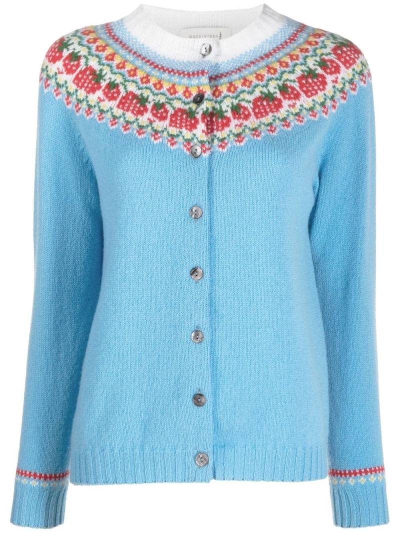 Mackintosh KILLIAN Fair Isle knit cardigan - Blue von Mackintosh