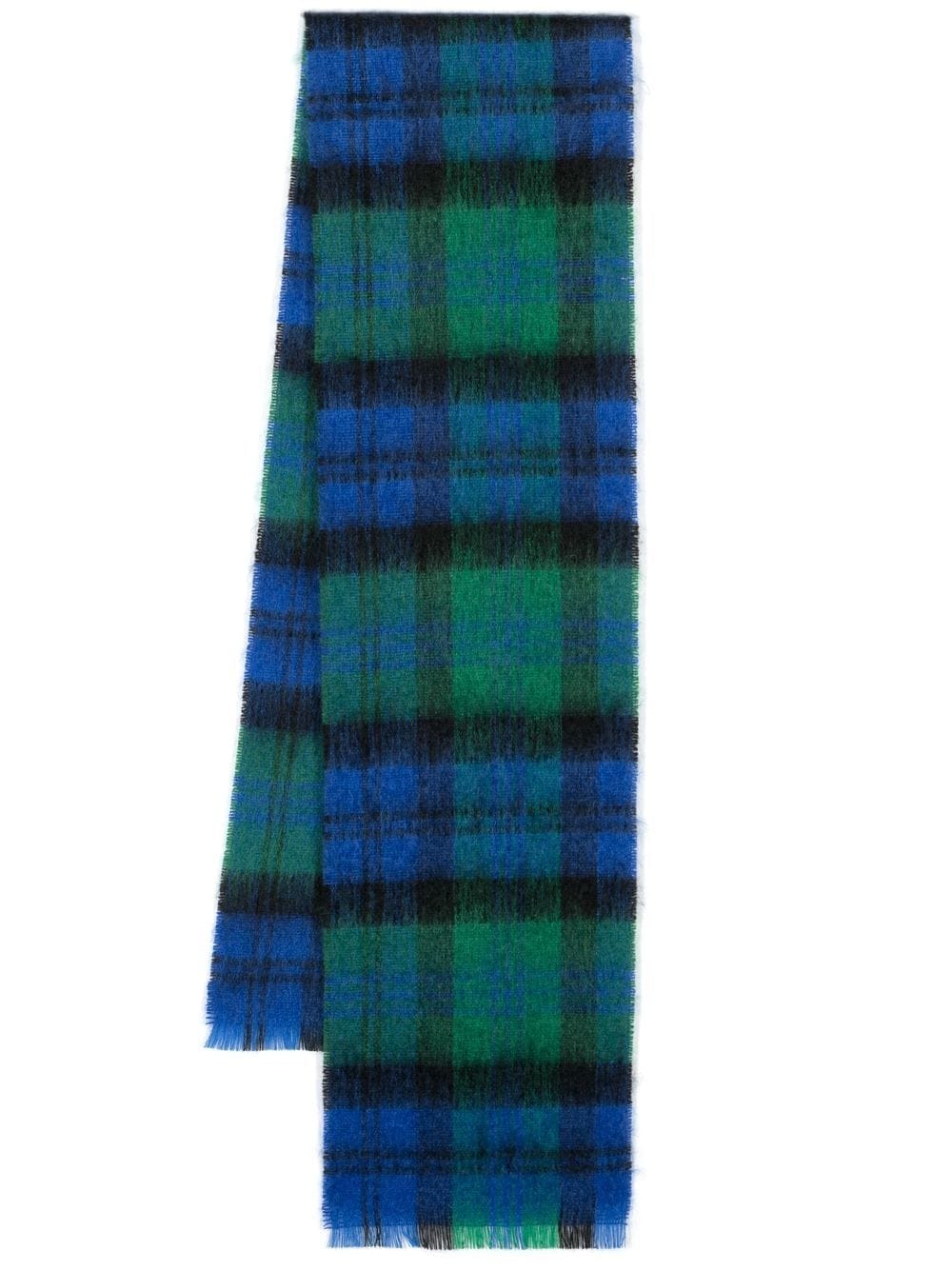 Mackintosh check-pattern fine-knit scarf - Blue von Mackintosh