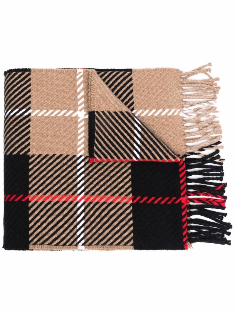 Mackintosh check-pattern fringed-edge scarf - Neutrals von Mackintosh