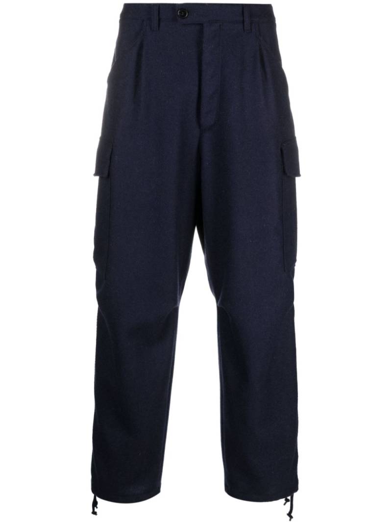 Mackintosh cropped wool cargo trousers - Blue von Mackintosh