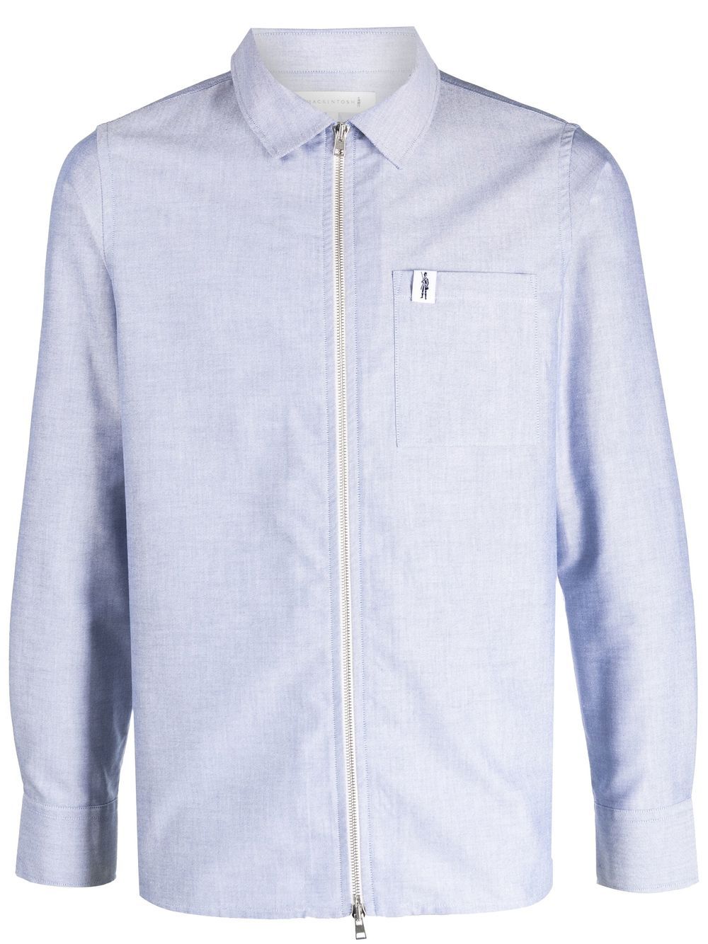 Mackintosh melangé-effect zip-up shirt - Blue von Mackintosh