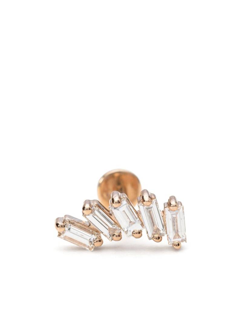 Mad Precious & Ethical 18k rose gold diamond stud earring - Pink von Mad Precious & Ethical