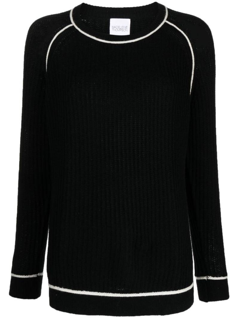 Madeleine Thompson contrasting-edge knitted jumper - Black von Madeleine Thompson