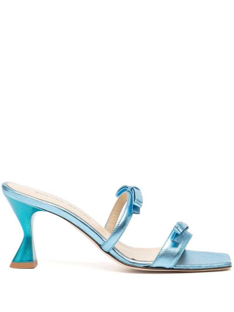 Madison.Maison 80mm metallic bow-detail sandals - Blue von Madison.Maison