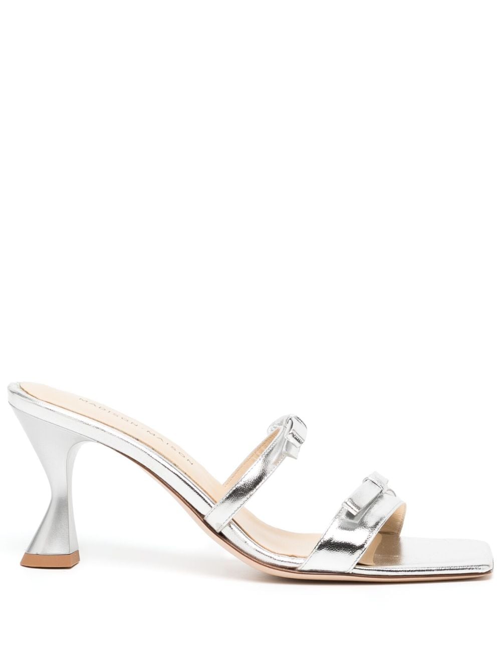 Madison.Maison 80mm metallic bow-detail sandals - Silver von Madison.Maison