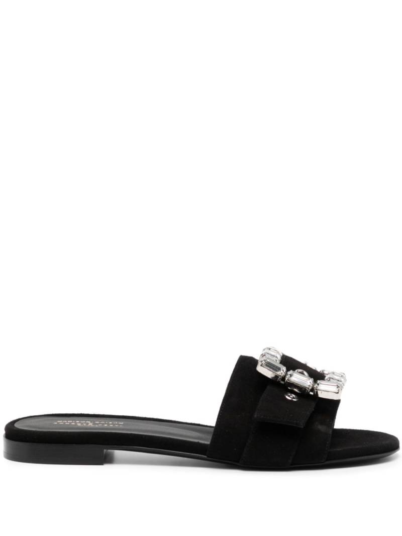 Madison.Maison Fade Jeweled Buckle Black Suede Sandal von Madison.Maison