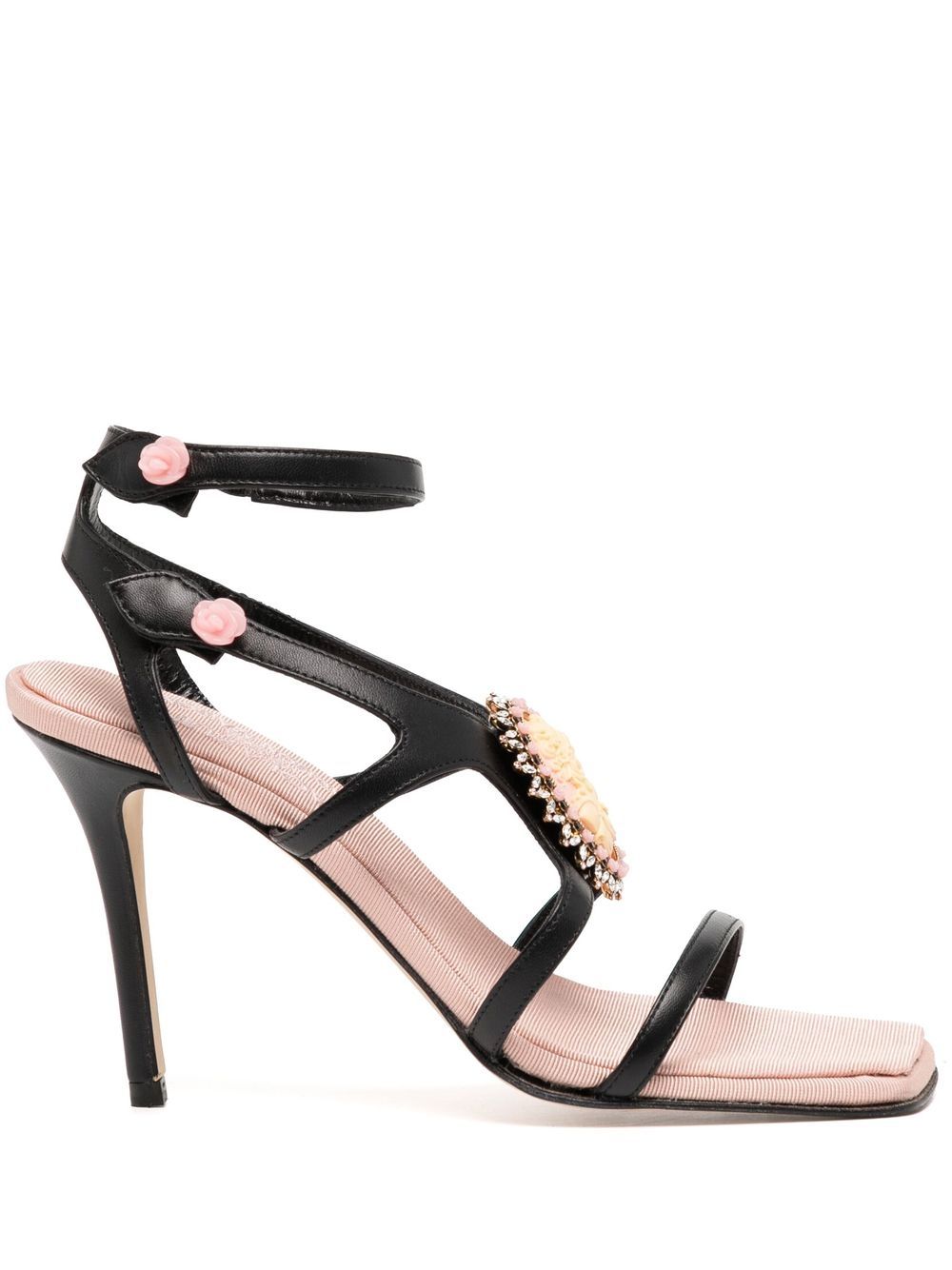 Madison.Maison Postiano 95mm charm-strap sandals - Black von Madison.Maison