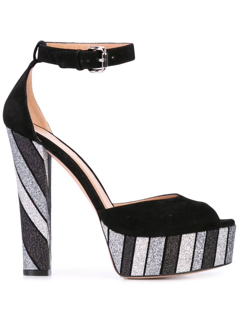 Madison.Maison glitter stripe sandals - Black von Madison.Maison