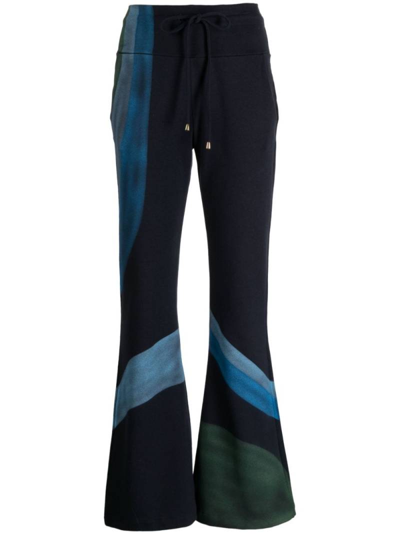 Madison.Maison hand-painted flared track pants - Blue von Madison.Maison