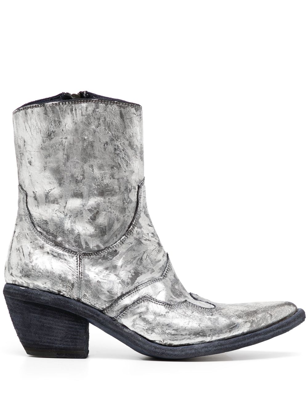 Madison.Maison laminated leather ankle boots - Silver von Madison.Maison