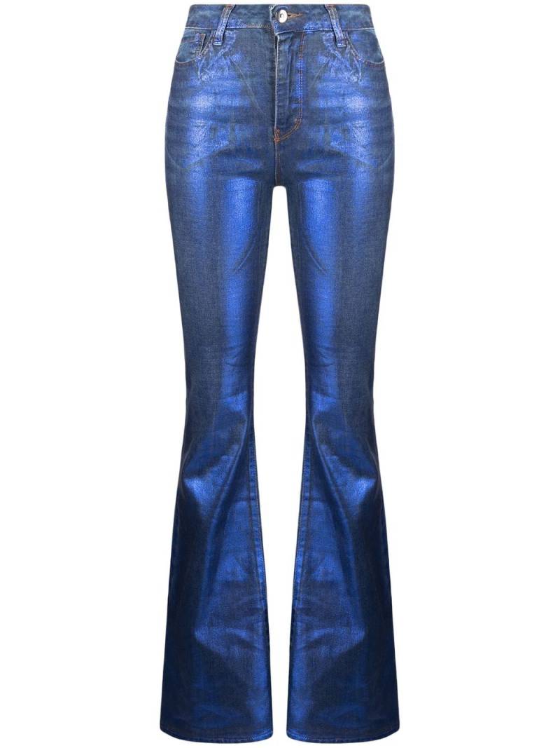 Madison.Maison metallic flared slim-cut jeans - Blue von Madison.Maison