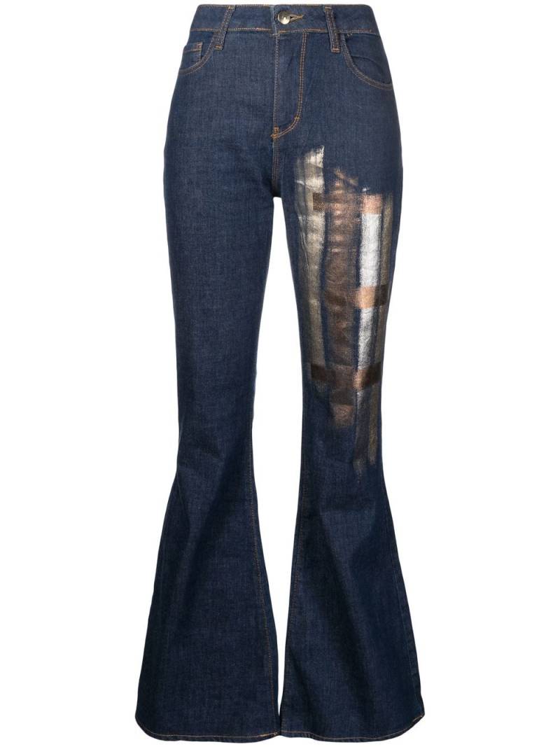 Madison.Maison metallic-print flared jeans - Blue von Madison.Maison