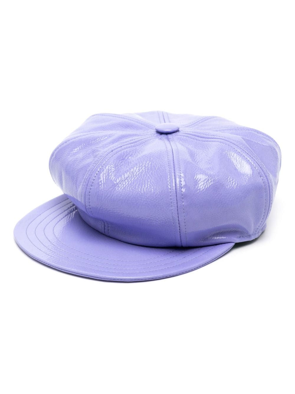 Madison.Maison patent leather baker boy hat - Purple von Madison.Maison