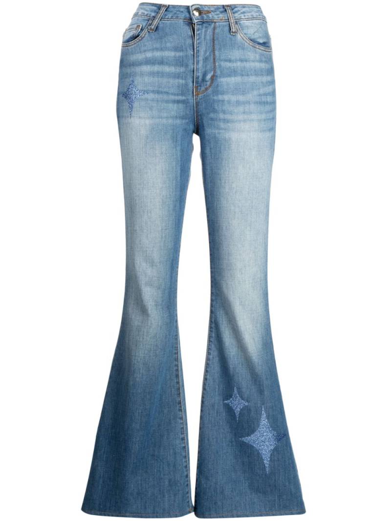 Madison.Maison star-print high-rise flared jeans - Blue von Madison.Maison