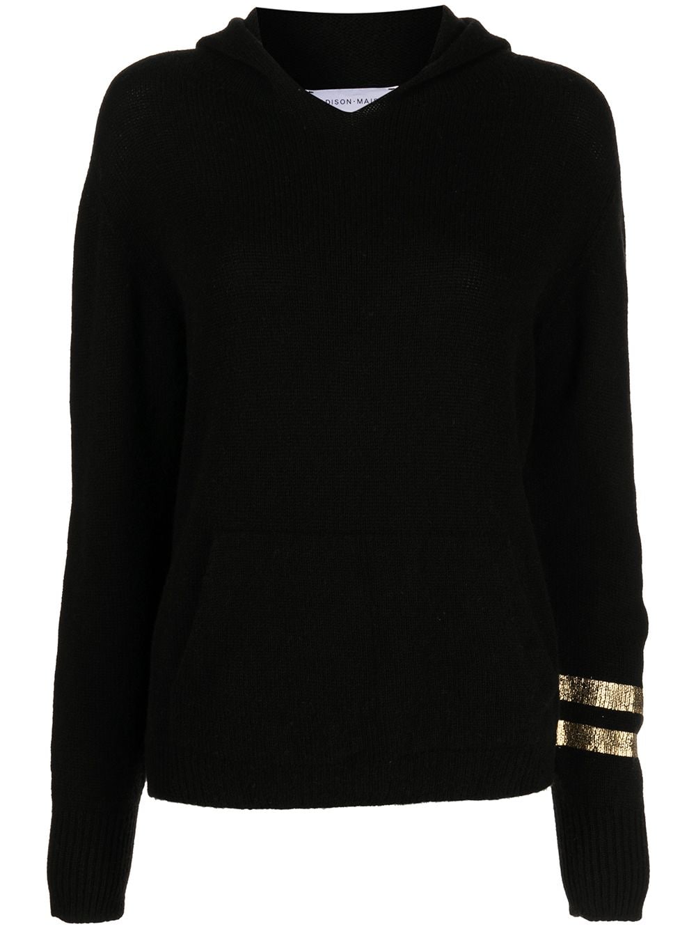 Madison.Maison stripe-trim cashmere hoodie - Black von Madison.Maison