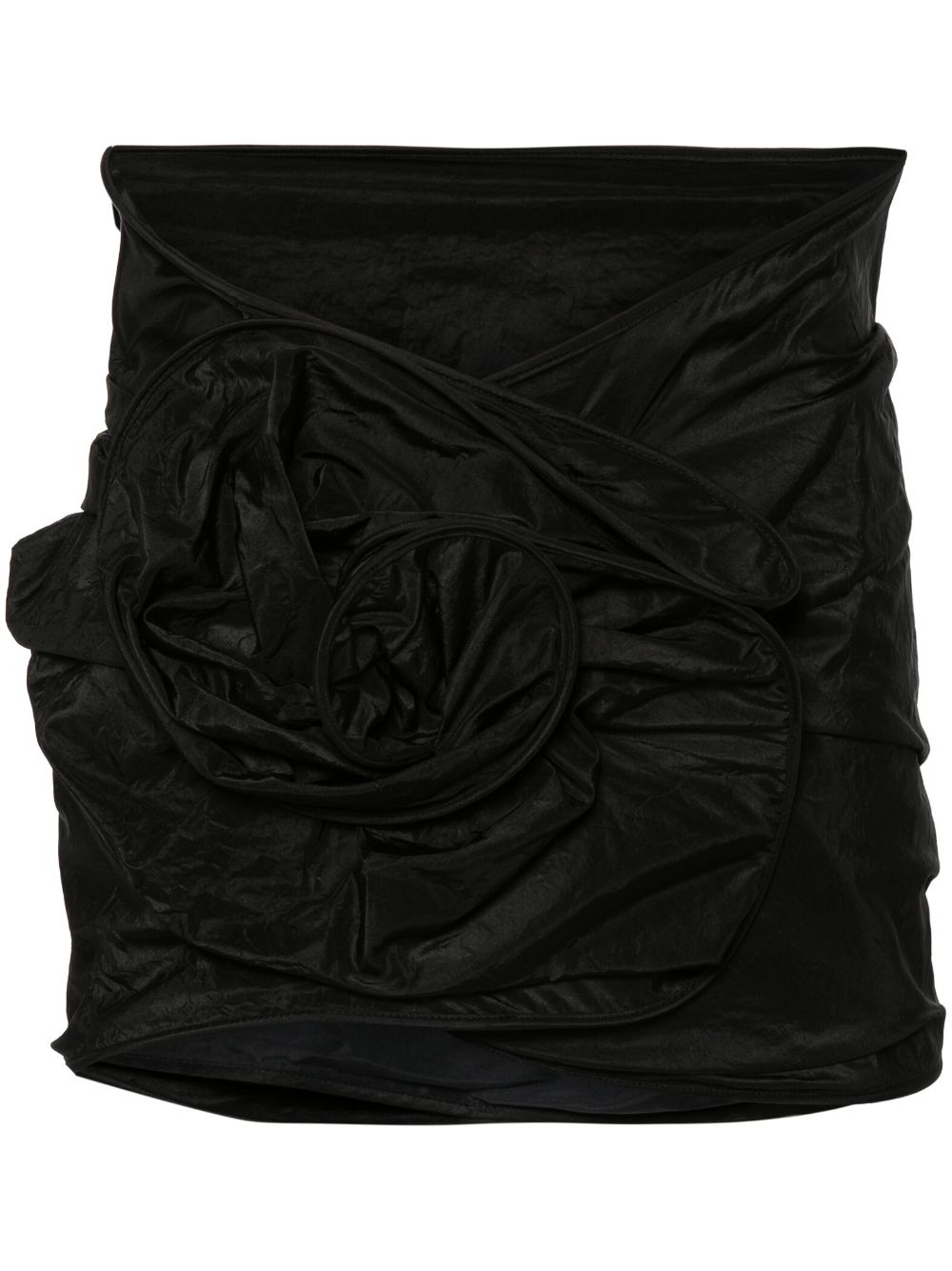 Magda Butrym 3D-rose mini skirt - Black von Magda Butrym