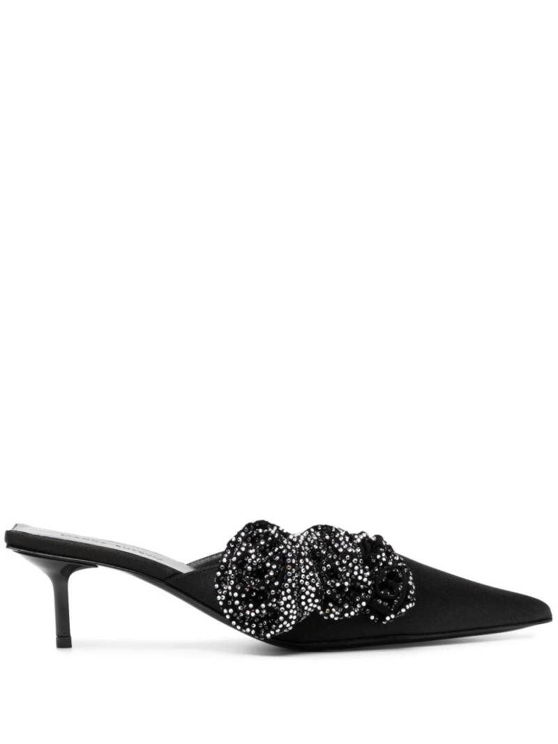 Magda Butrym 50mm crystal-embellished leather mules - Black von Magda Butrym