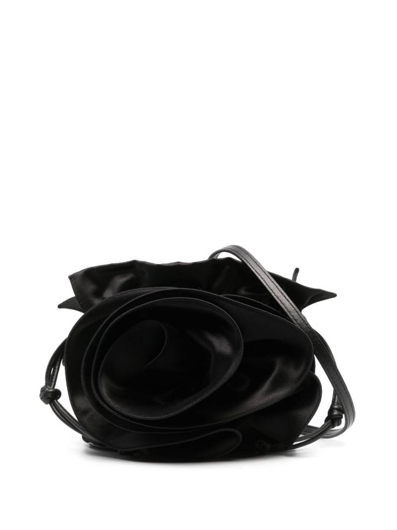 Magda Butrym Magda satin flower bucket bag - Black von Magda Butrym