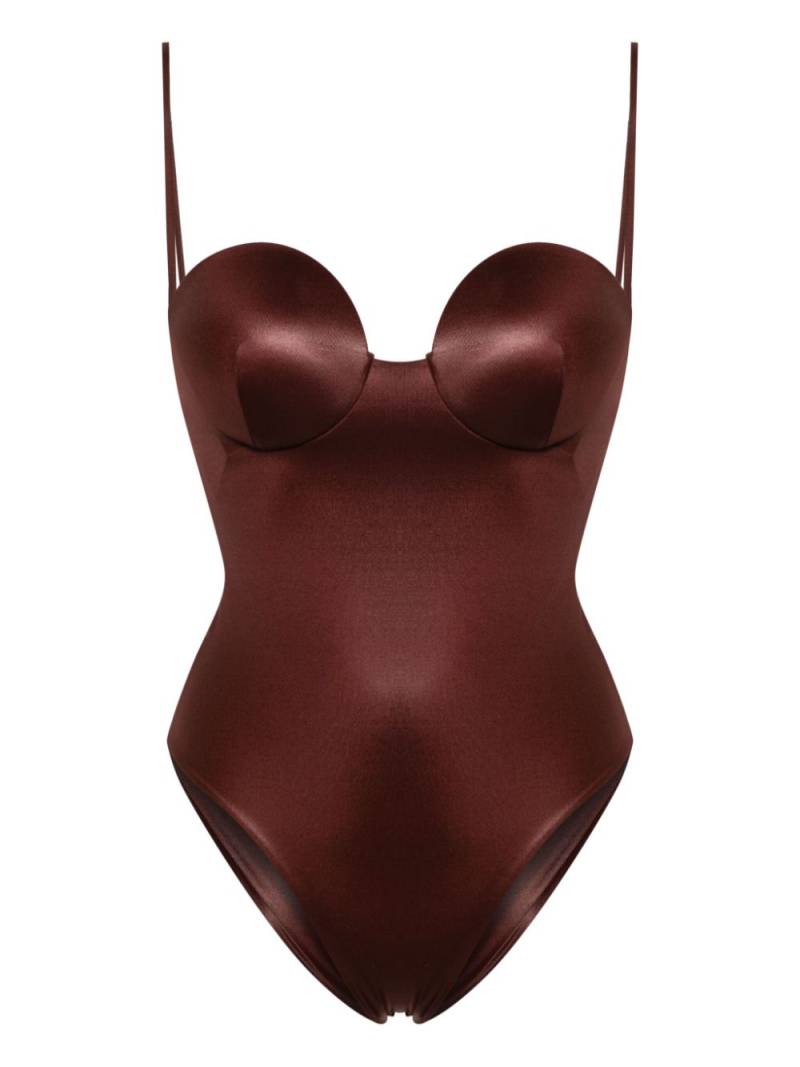 Magda Butrym Retro swimsuit - Brown von Magda Butrym