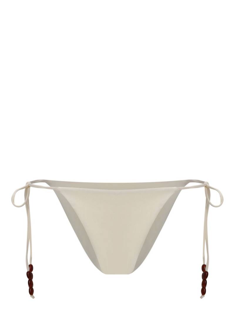 Magda Butrym beaded tie-fastening bikini bottoms - White von Magda Butrym