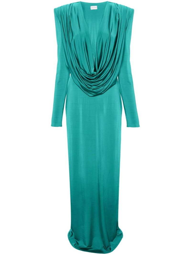 Magda Butrym cowl-neck column gown - Green von Magda Butrym