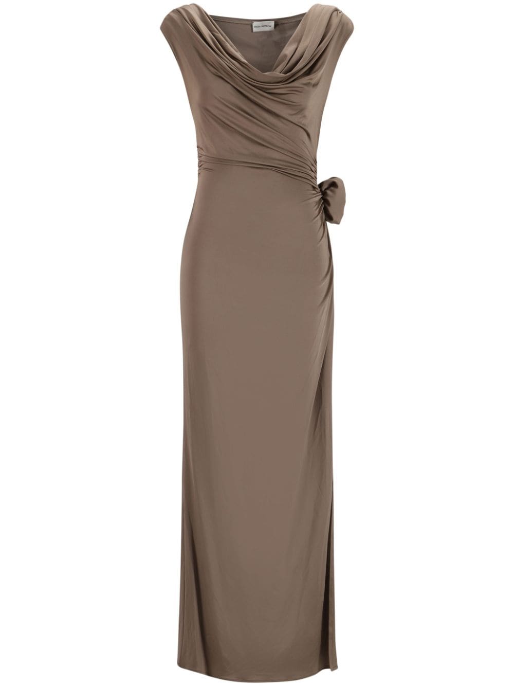 Magda Butrym cowl-neck jersey midi dress - Neutrals von Magda Butrym