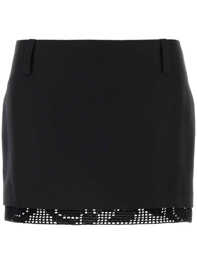 Magda Butrym crochet-trimmed silk mini skirt - Black von Magda Butrym