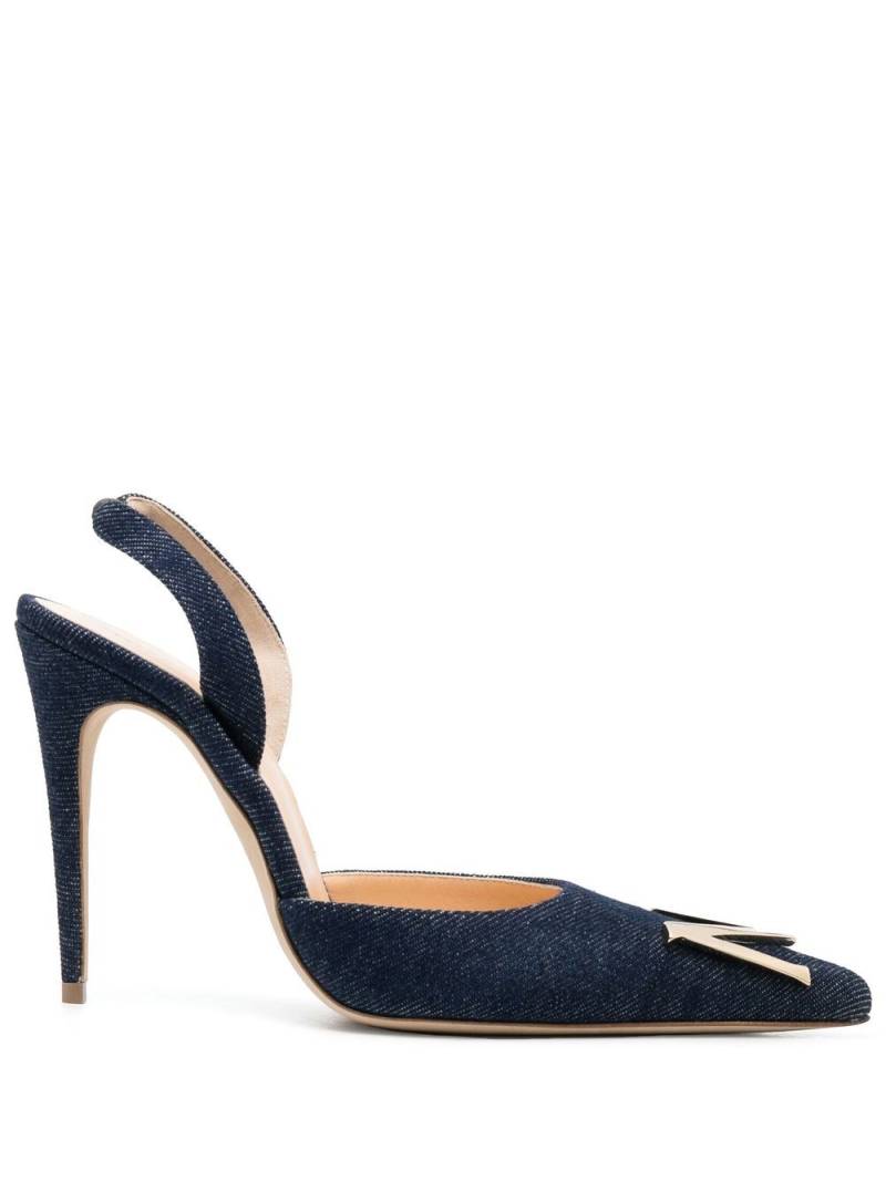 Magda Butrym denim pointed-toe slingback 110mm pumps - Blue von Magda Butrym