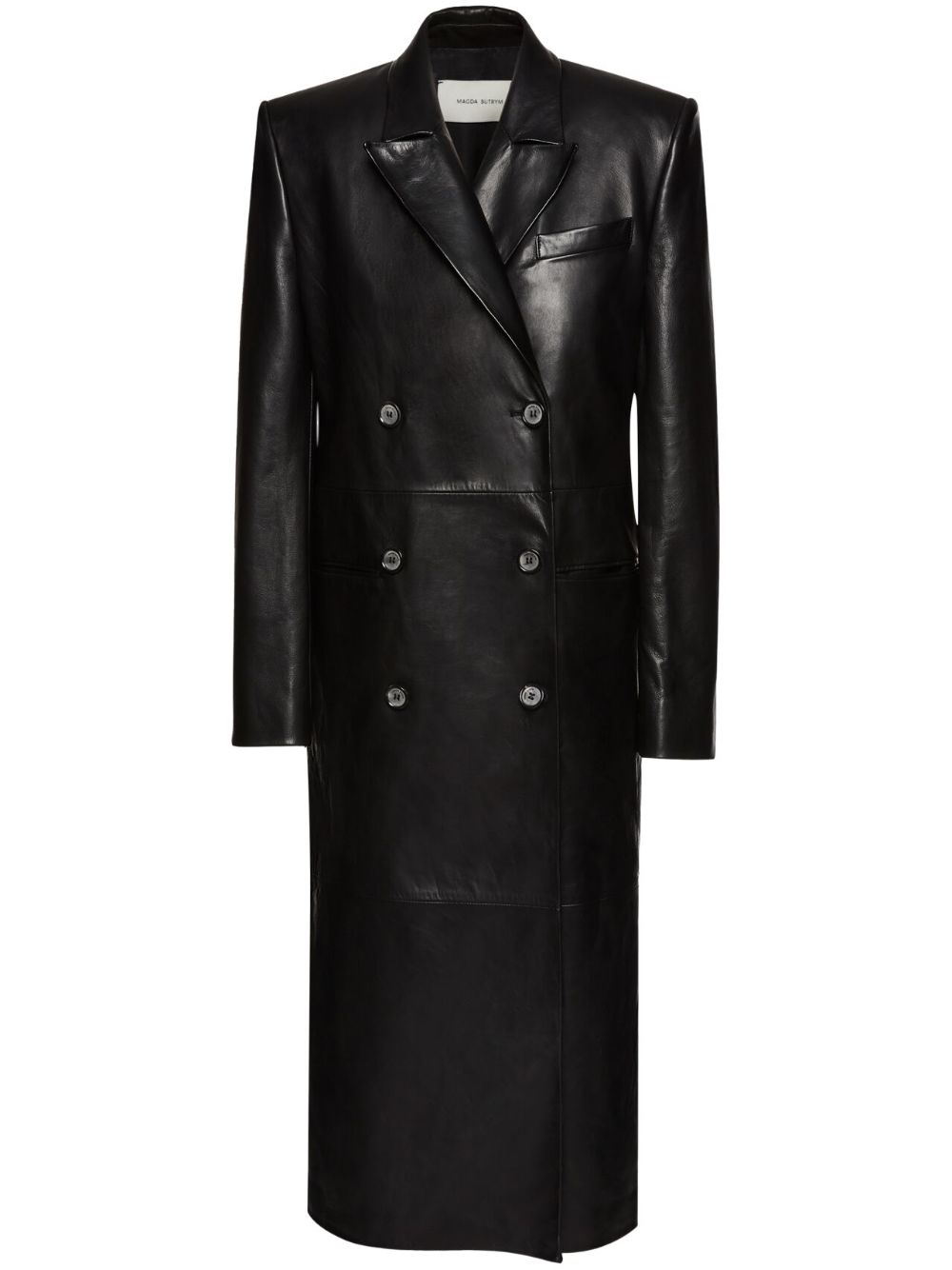 Magda Butrym double-breasted leather coat - Black von Magda Butrym