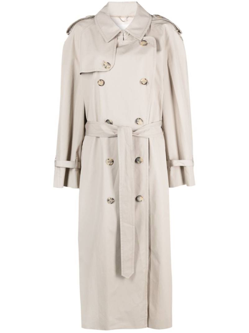 Magda Butrym double-breasted gabardine trench coat - Neutrals von Magda Butrym