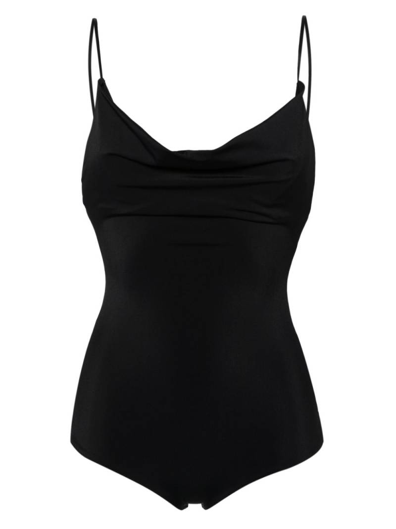 Magda Butrym draped scoop-neck swimsuit - Black von Magda Butrym