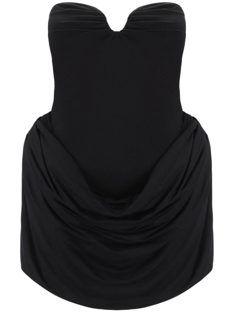 Magda Butrym draped strapless babydoll mini dress - Black von Magda Butrym