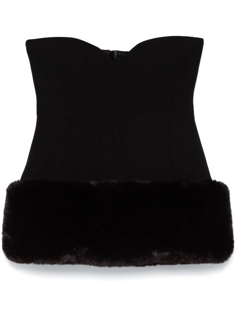 Magda Butrym faux-fur trim corset - Black von Magda Butrym