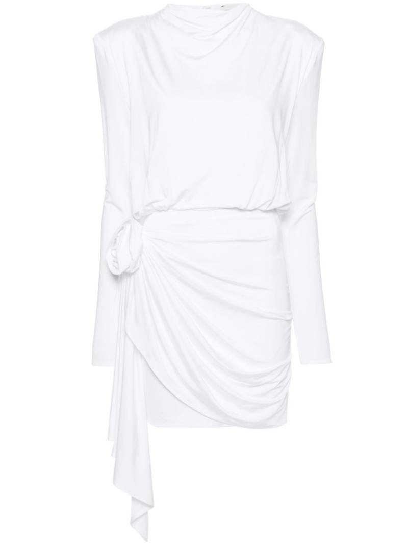 Magda Butrym floral-appliqué draped midi dress - White von Magda Butrym