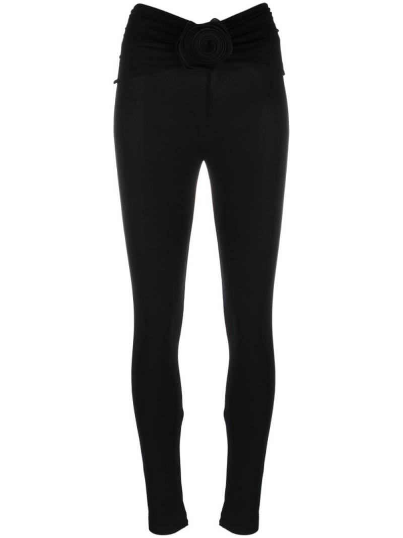 Magda Butrym floral-appliqué leggings - Black von Magda Butrym