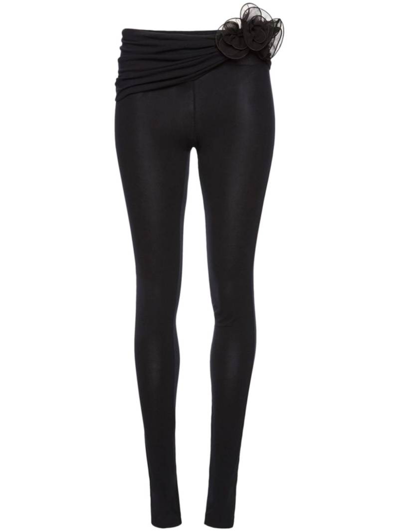 Magda Butrym floral-appliqué leggings - Black von Magda Butrym