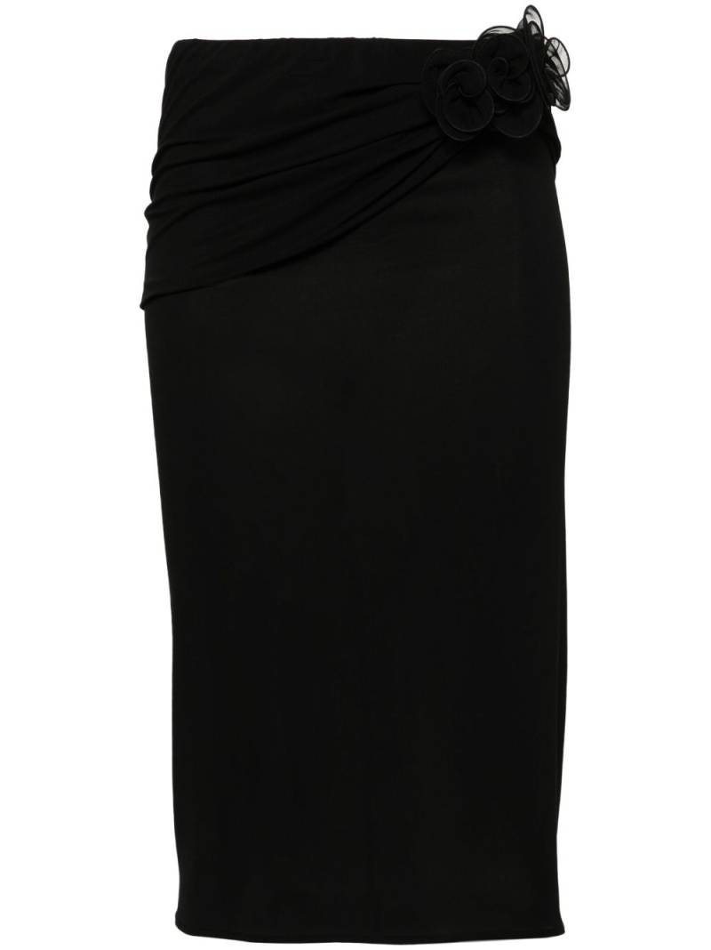 Magda Butrym floral-appliqué pencil skirt - Black von Magda Butrym