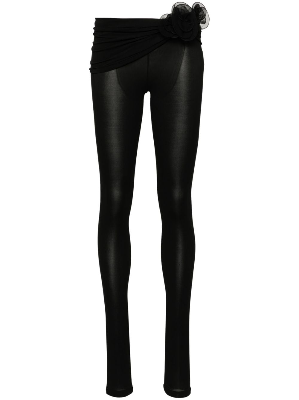 Magda Butrym floral-appliqué sash leggings - Black von Magda Butrym