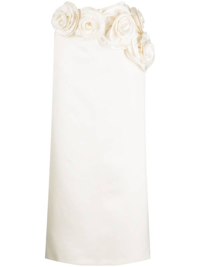 Magda Butrym floral-appliqué silk midi skirt - White von Magda Butrym