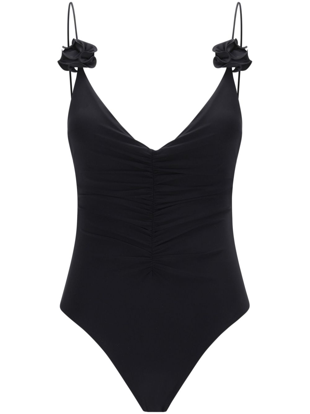 Magda Butrym floral-appliqué swimsuit - Black von Magda Butrym