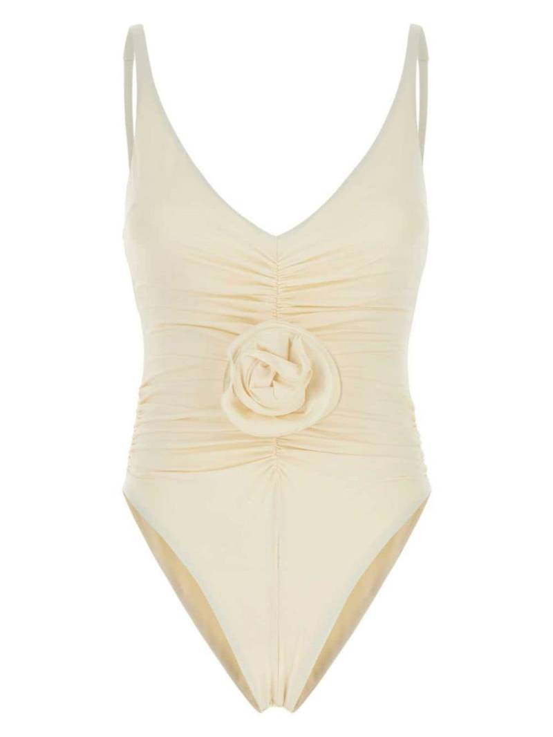 Magda Butrym floral-appliqué swimsuit - Neutrals von Magda Butrym