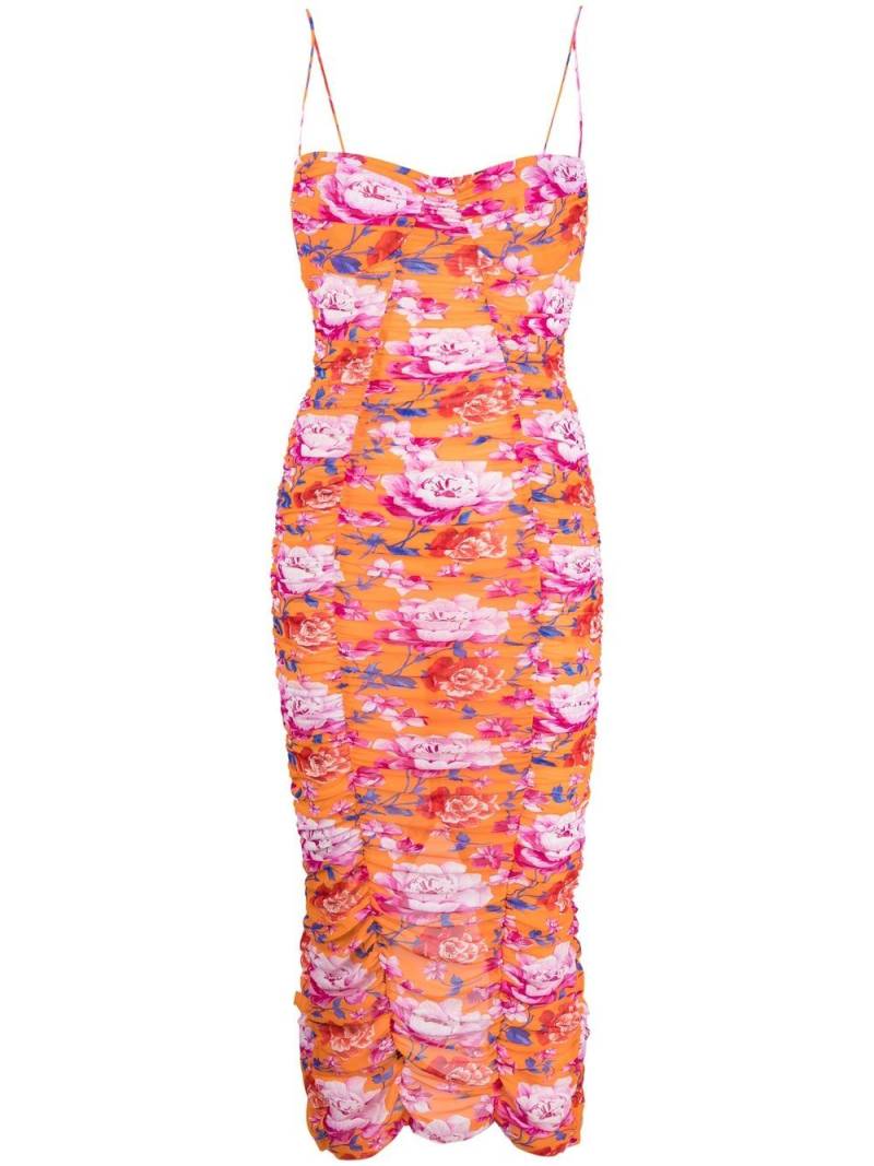 Magda Butrym floral-print ruched dress - Orange von Magda Butrym