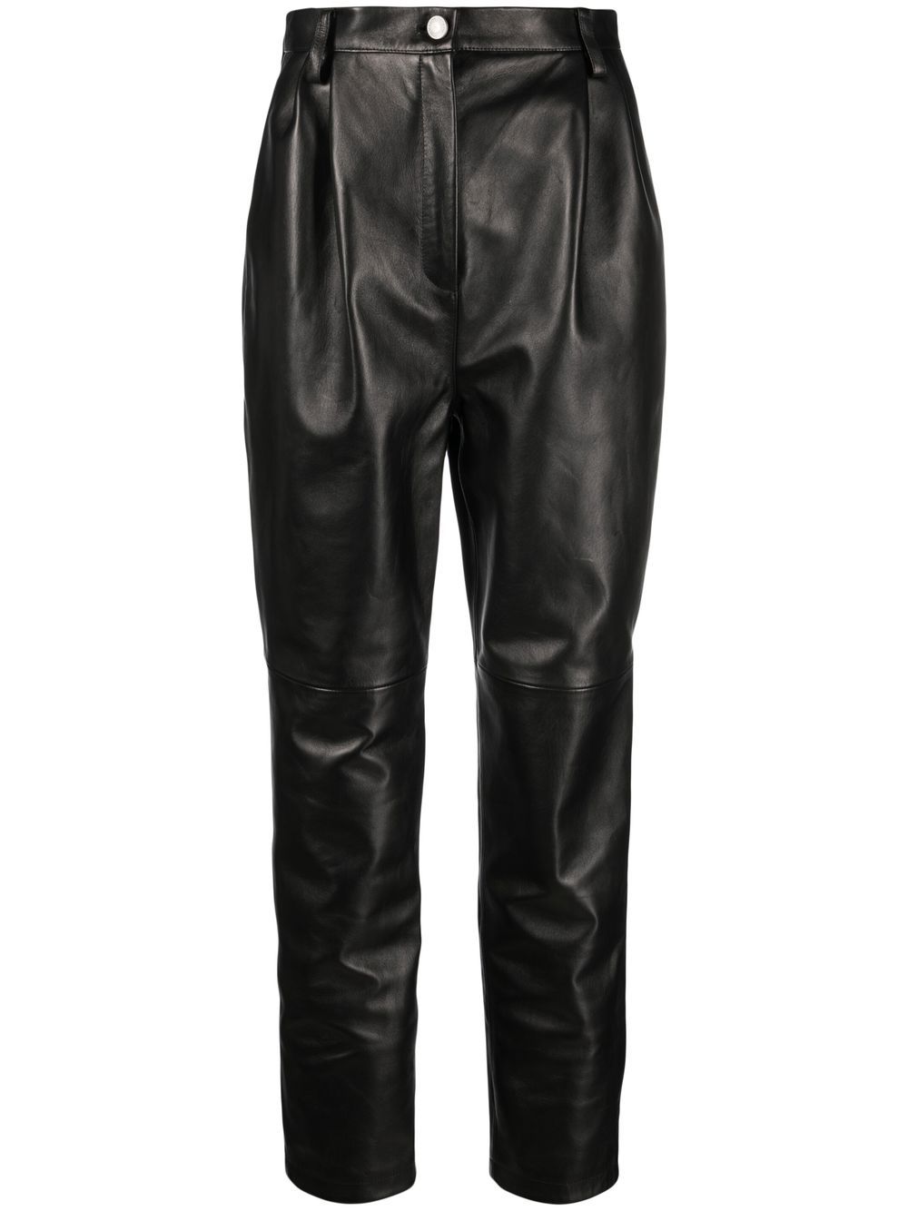 Magda Butrym high-waisted tapered leather trousers - Black von Magda Butrym