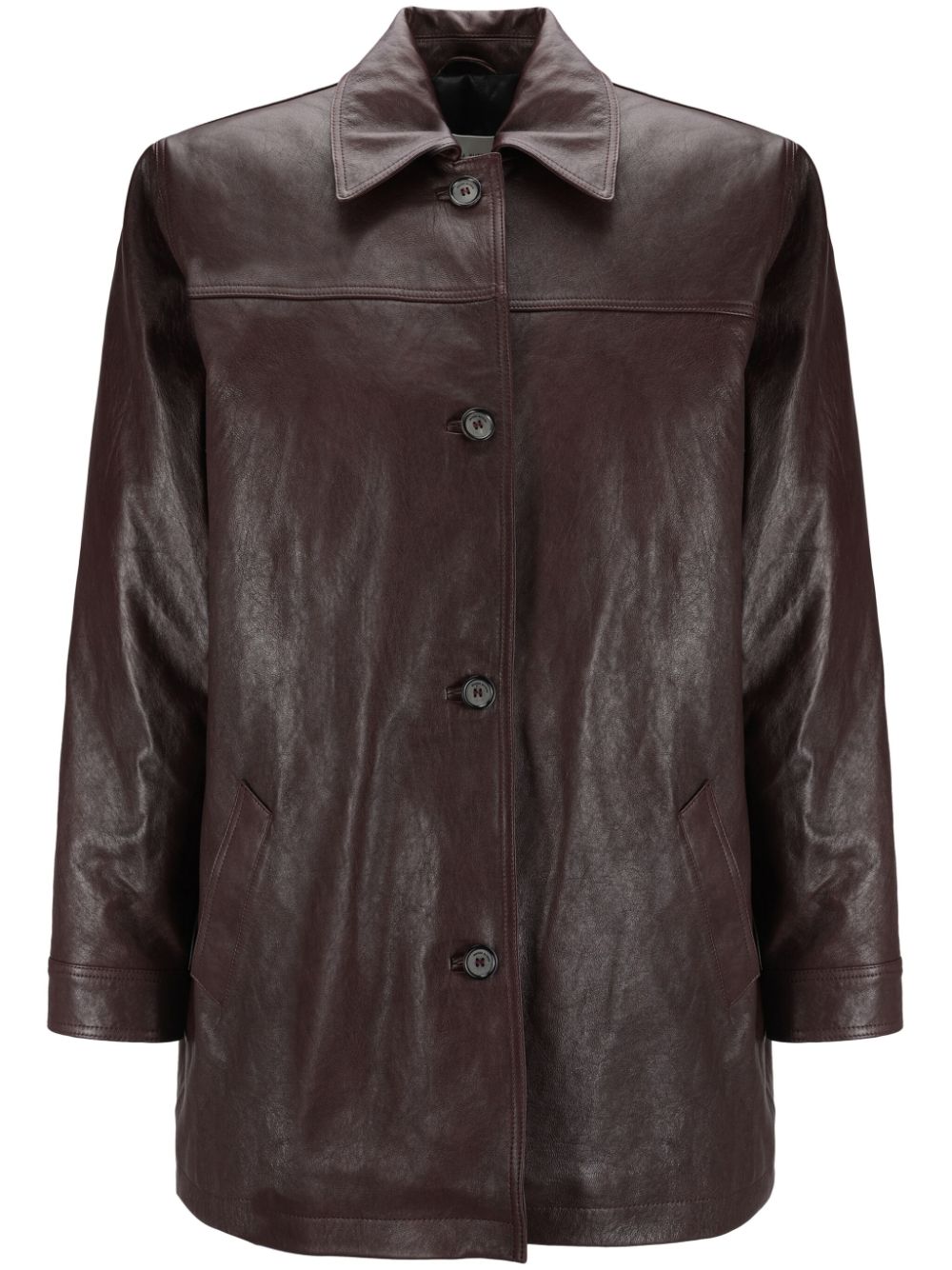 Magda Butrym leather jacket - Brown von Magda Butrym